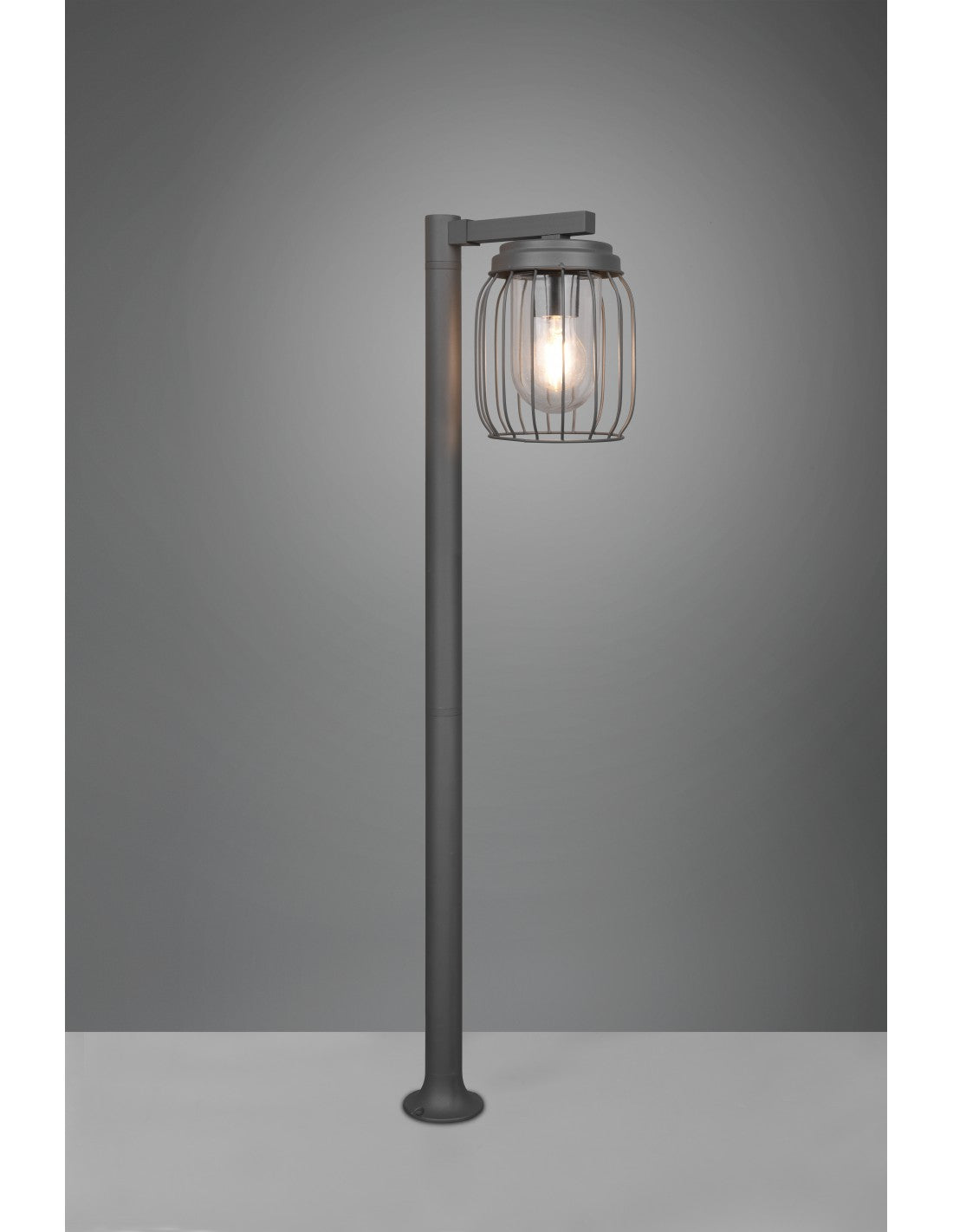 Tuela Poteau Extérieur Diffuseur Cage Métal Anthracite IP44 Trio Éclairage