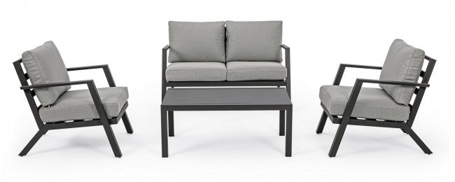 Ensemble de salon de jardin anthracite 4 pièces YK13