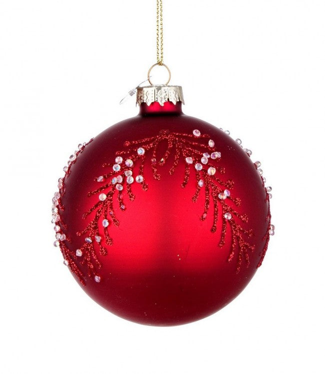 12x Sphère Vt Gem Branche Rouge Op D80