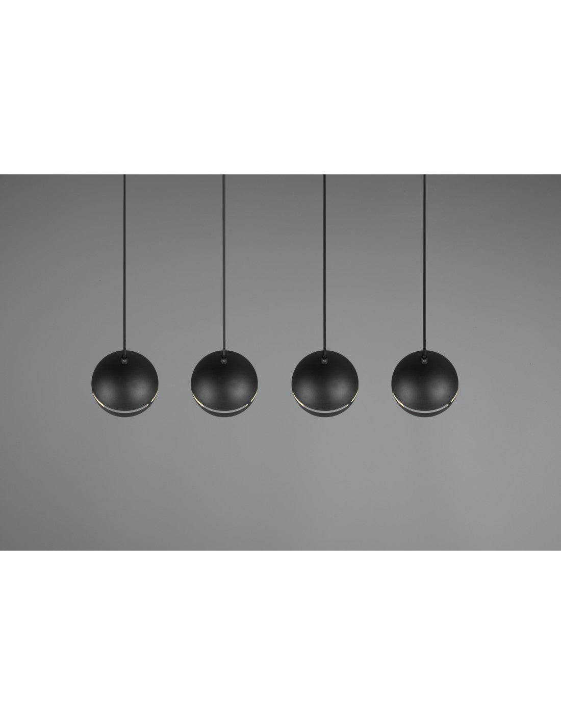 Fletcher Suspension Linéaire 4 Diffuseurs Sphériques Noir Trio Lighting