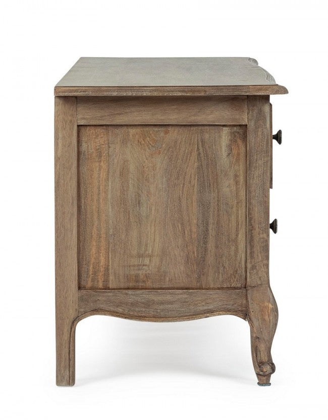 Meuble TV en bois de style classique avec 2 tiroirs