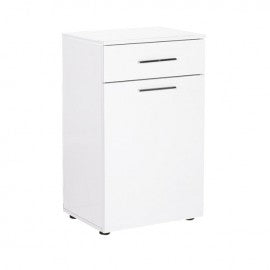 Meuble de salle de bain blanc avec panier et tiroir 52x38xh.83 cm