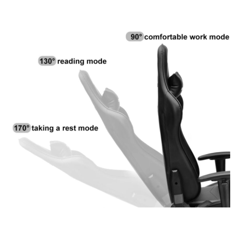 Fauteuil gaming noir Spoutnik avec structure en acier