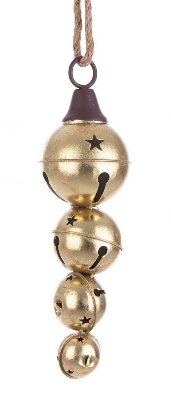 8x Pendentif 4F Merry Star Bell Met Or
