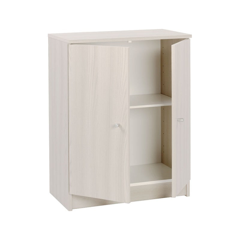 Armoire basse polyvalente à deux portes Eucalyptus 62x34x h80 cm