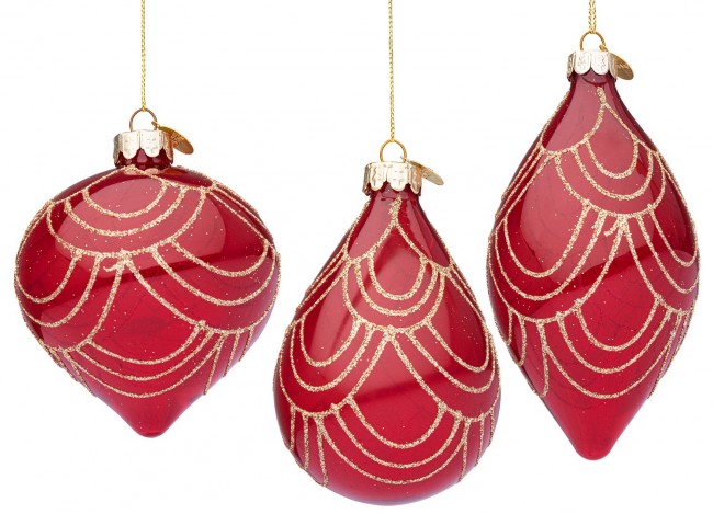 12x Pendentif Vt Prisme Rouge Ass3