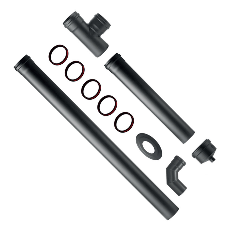 Kit d'installation pour poêle à granulés en acier 1,2 mm d.80 mm