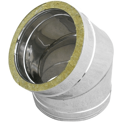 Coude double paroi 45° en inox 316L