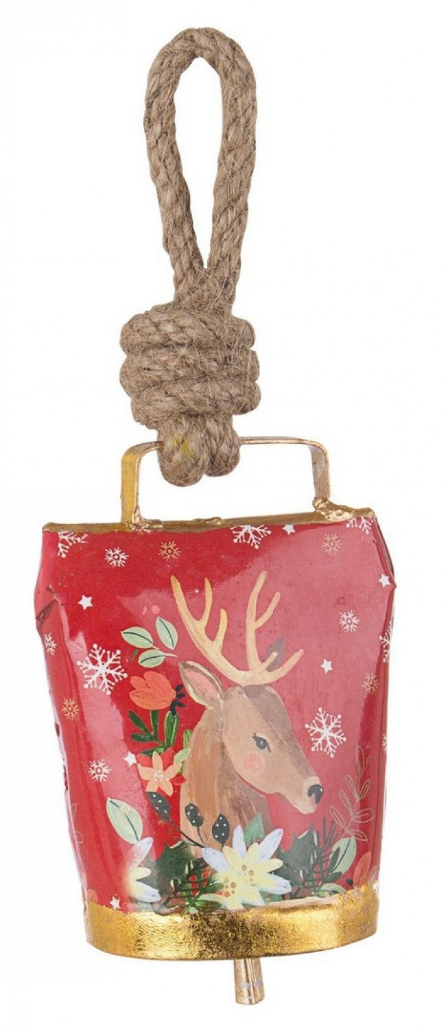 12x Pendentif cloche de renne rouge Wendi