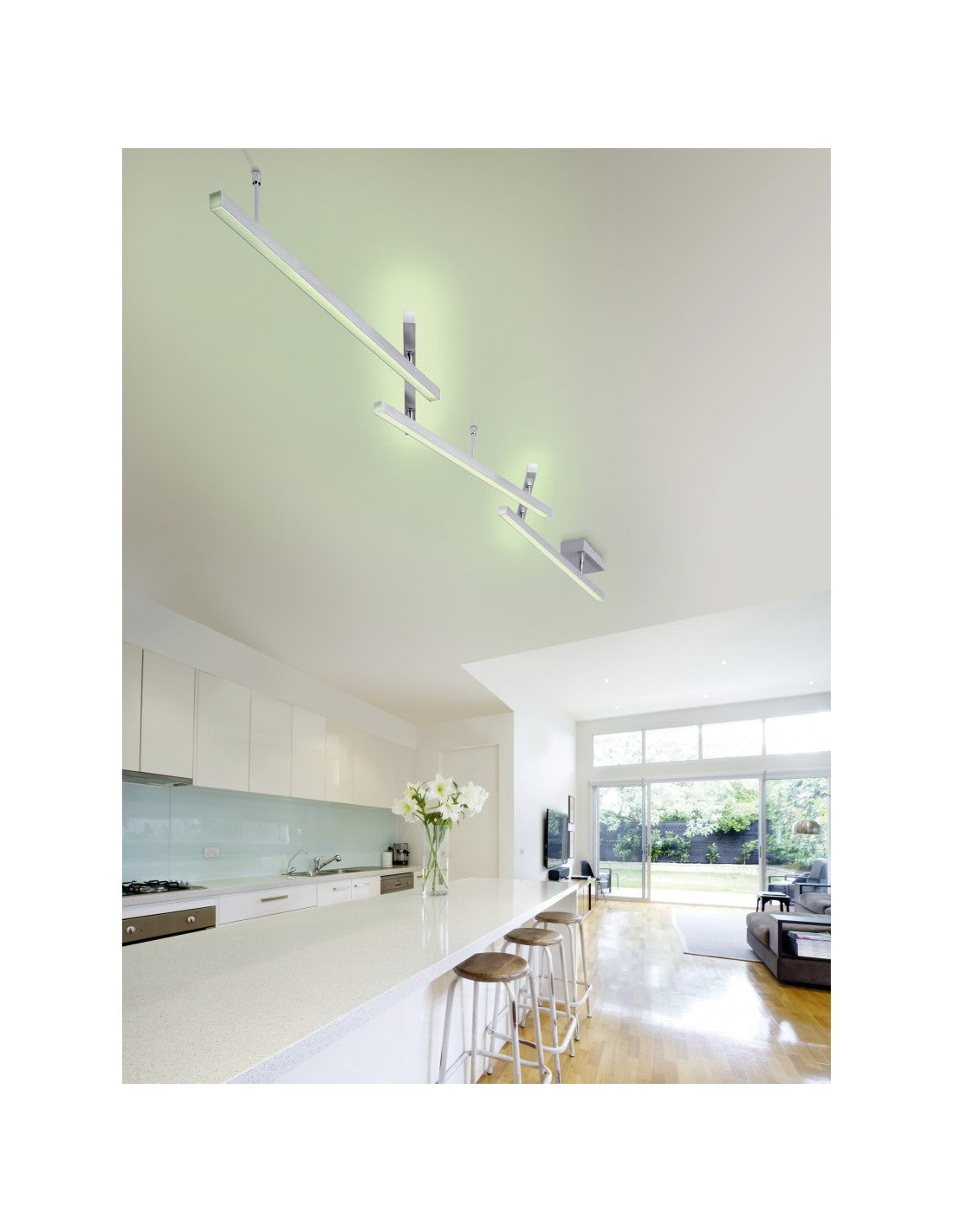 Plafonnier Tiges Emission LED RGB Directe et Indirecte Melby Smart Control Trio Lighting