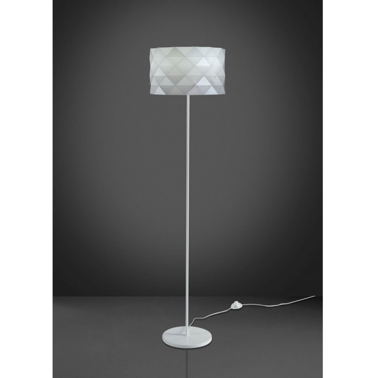 Lampadaire Pied et Tige en Métal Blanc 40 x 153h