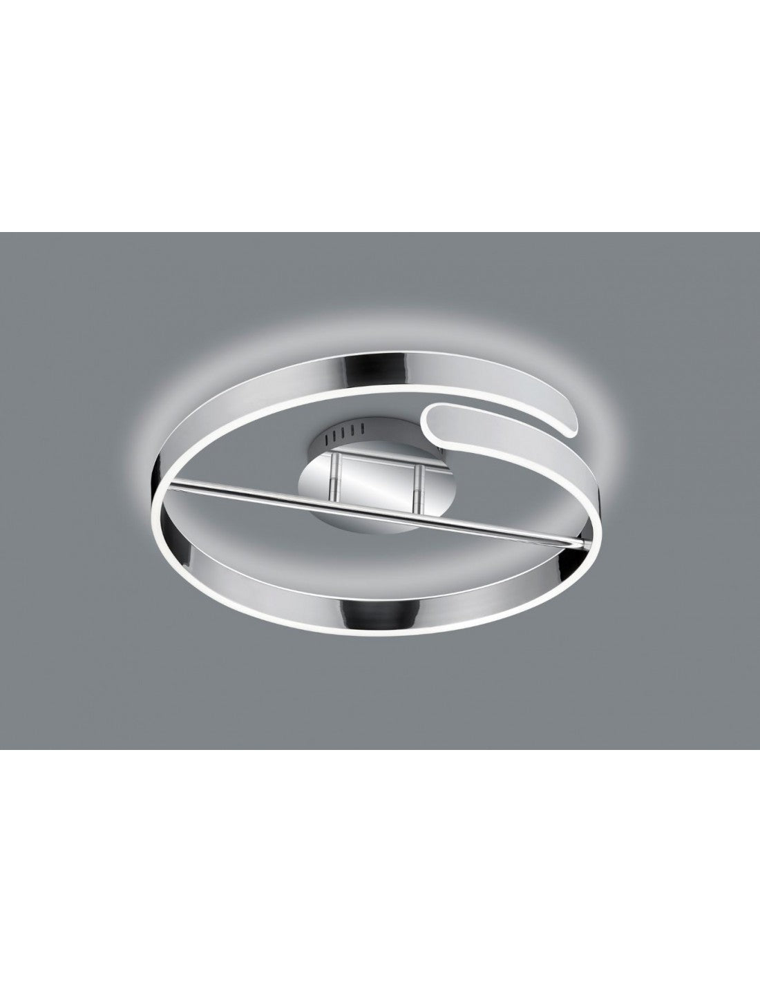 Plafonnier Design Cercle Led Dimmer 4000k Parme Chrome Trio Lighting