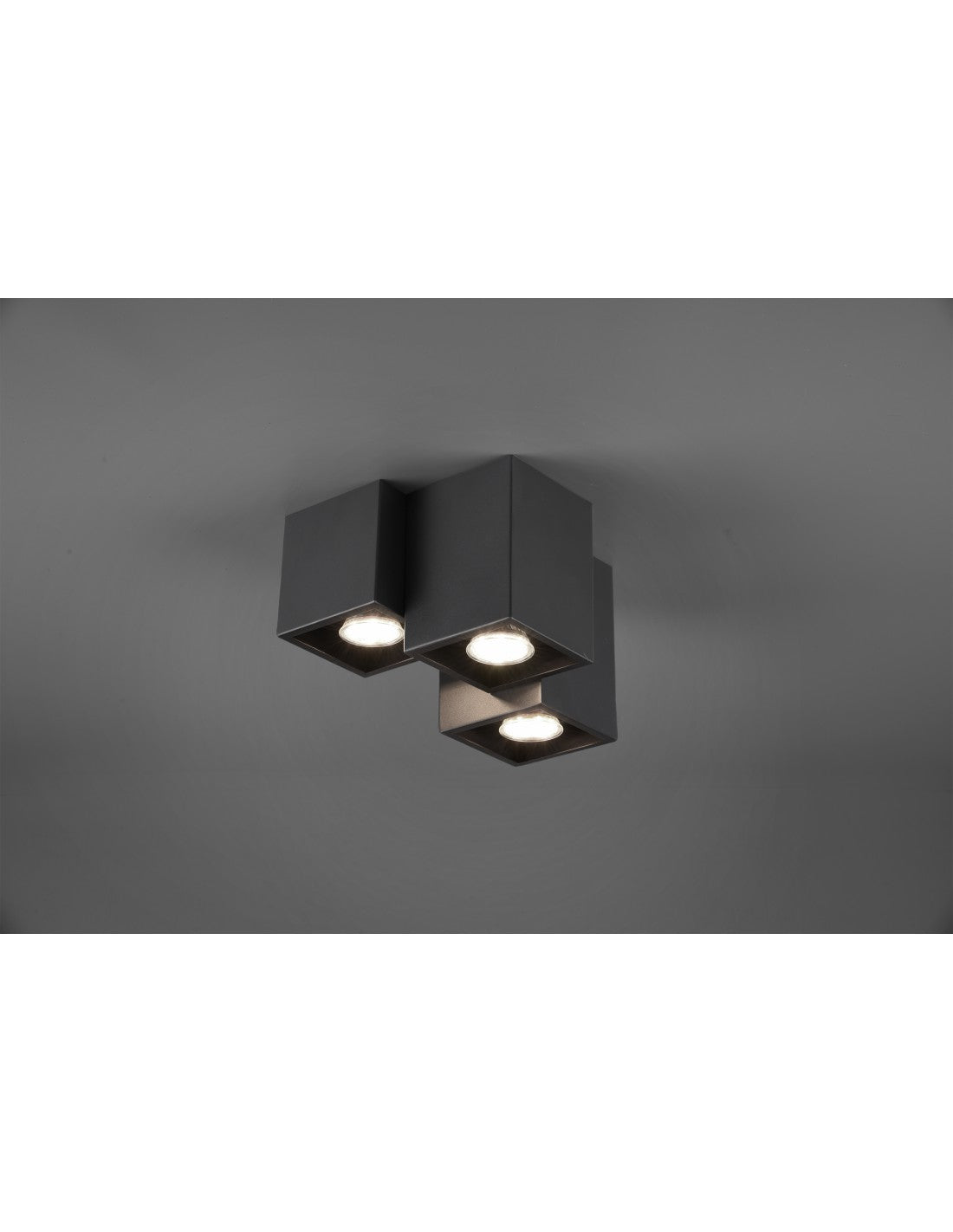 Plafonnier 3 Cubes GU10 Fernando Noir Mat Trio Lighting