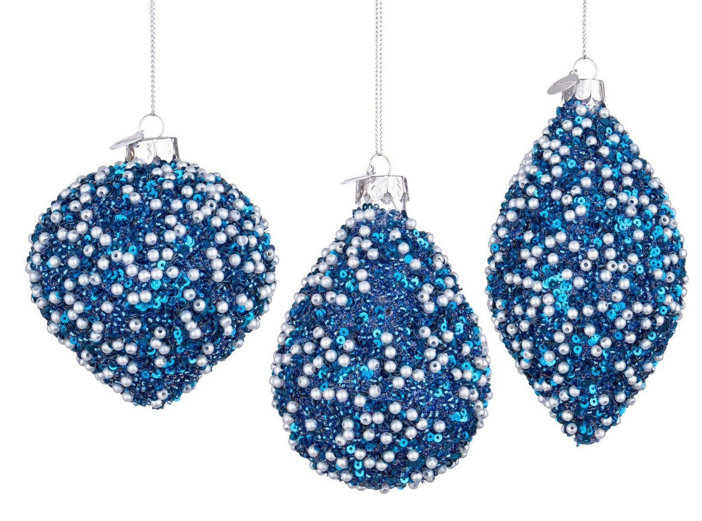 Suspension BIJOU en verre bleu