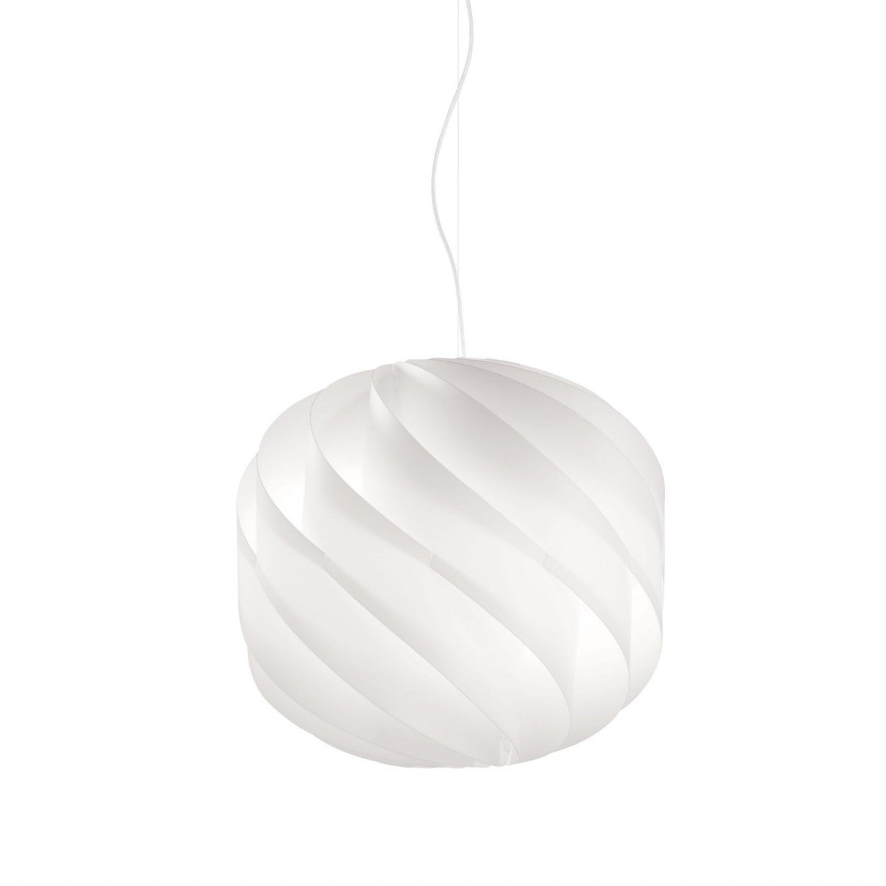 Suspension blanche en métal chromé Cm. 40x38h