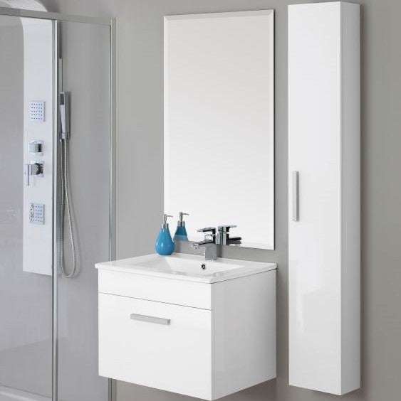 Composition de salle de bain suspendue blanche 61x47x h47 cm