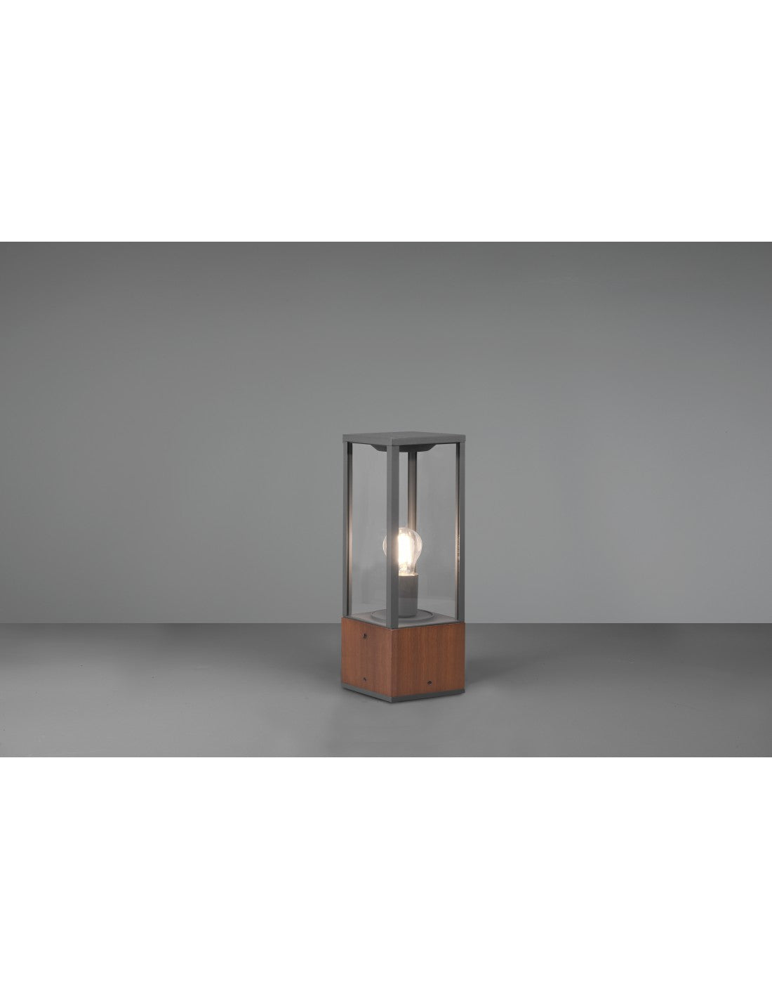 Borne d'extérieur Garonne IP44 1xE27 Bois H40 cm Trio Lighting