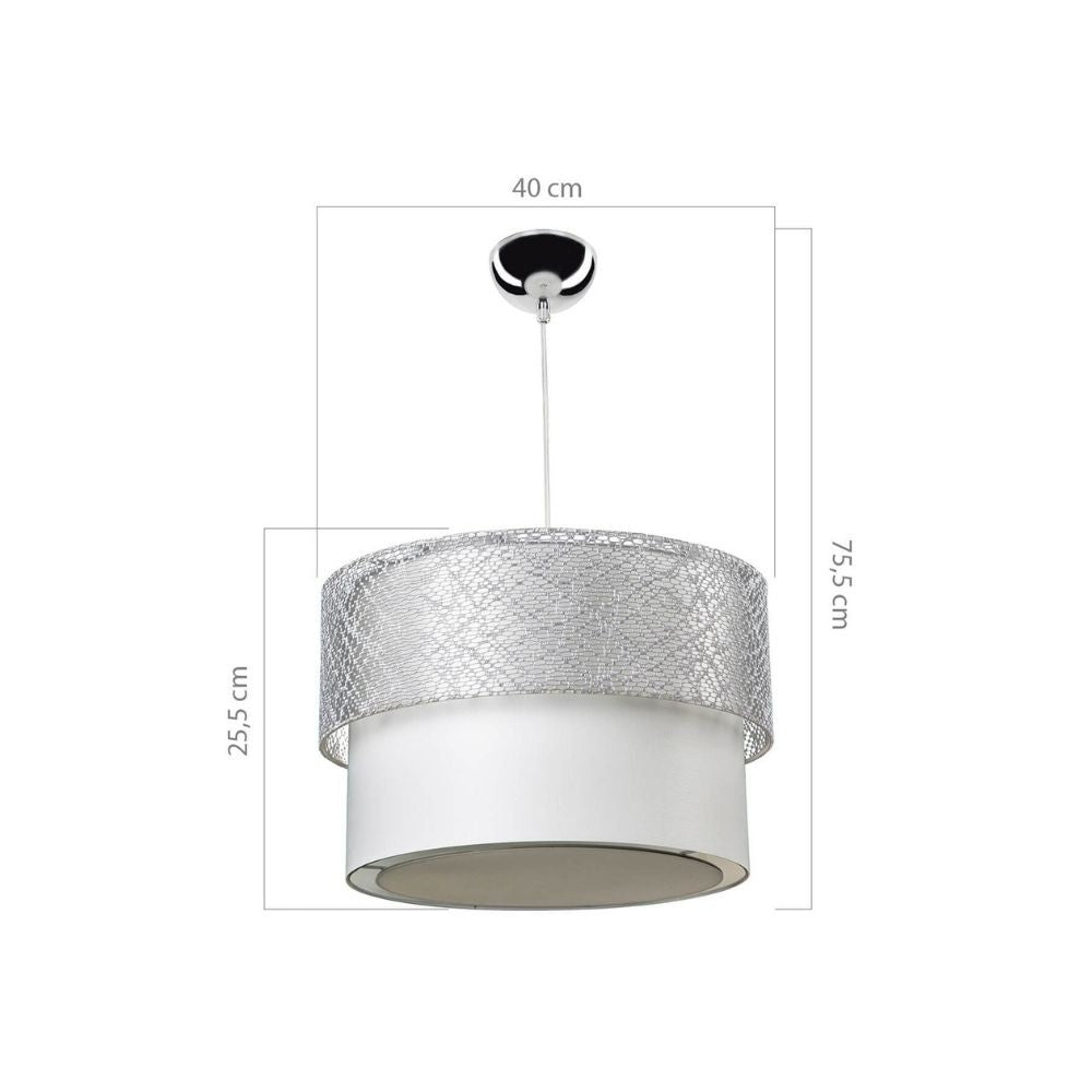 Lampe à suspension Polo MDL2355 en tissu gris