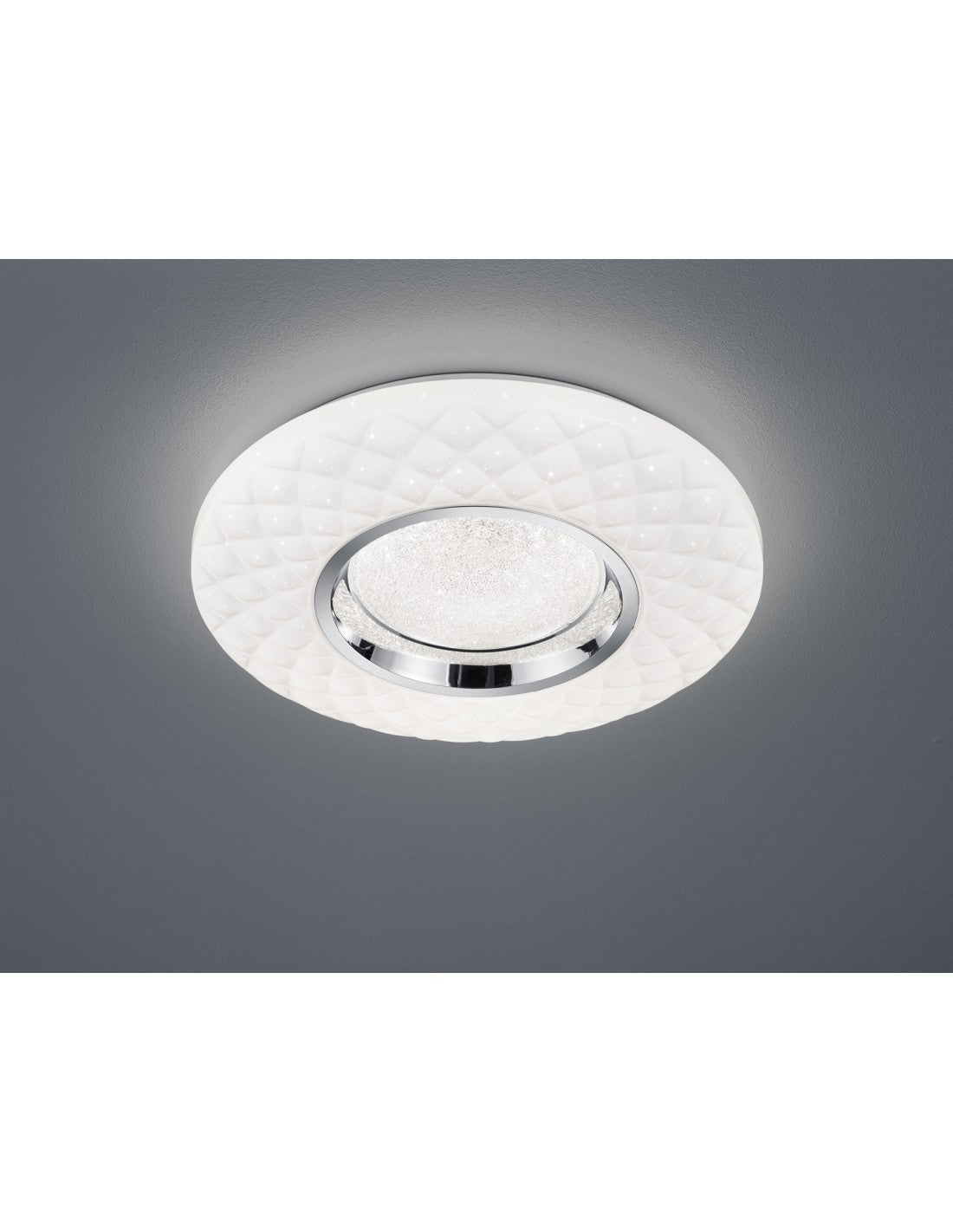 Plafonnier LED moderne Dimmer Magnolia Losange Blanc Décorations Ø39 cm Trio Lighting