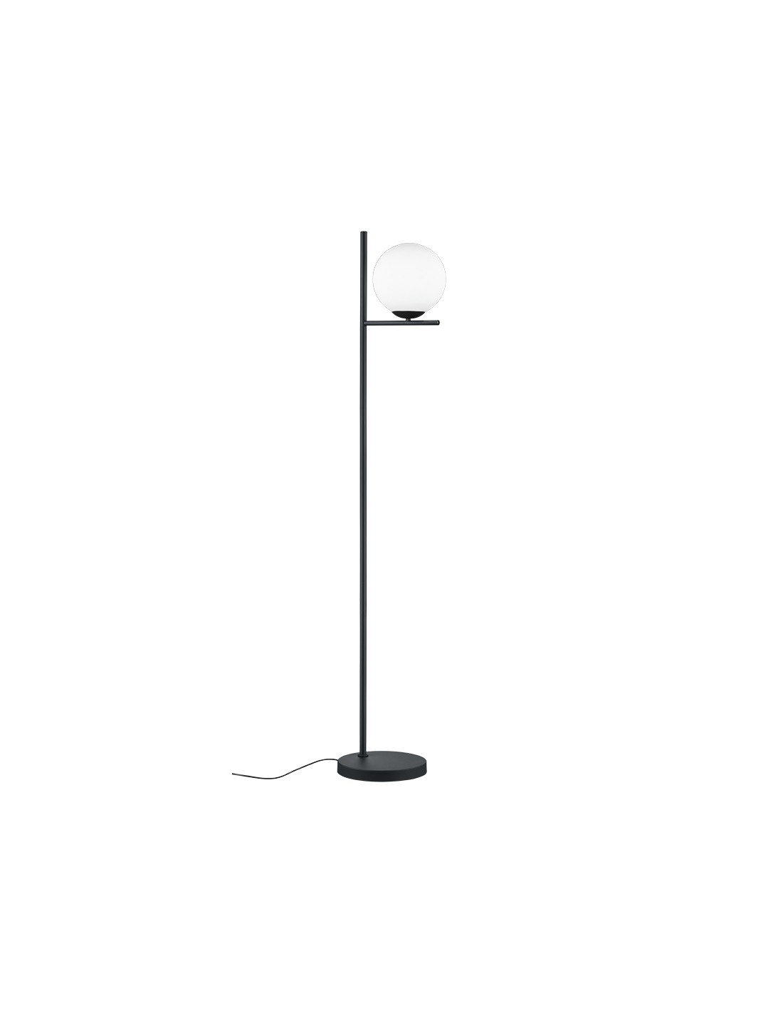 Lampadaire noir moderne avec sphère en verre H150 cm Pure Trio Lighting