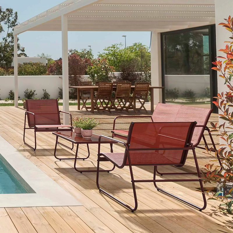 Ensemble 4 pcs Markus Pepper salon d'extérieur