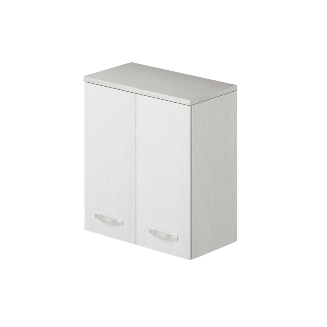 Élément mural buanderie 2 portes avec étagère blanche H77x71x38cm