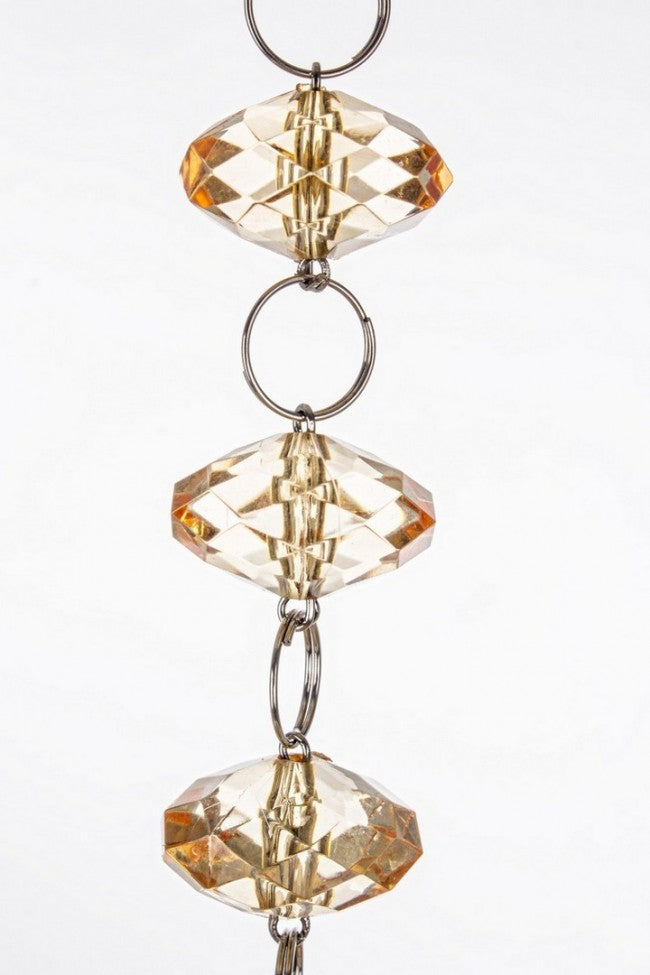 6x Chaîne Cristaux C-Drop Ambre 180cm