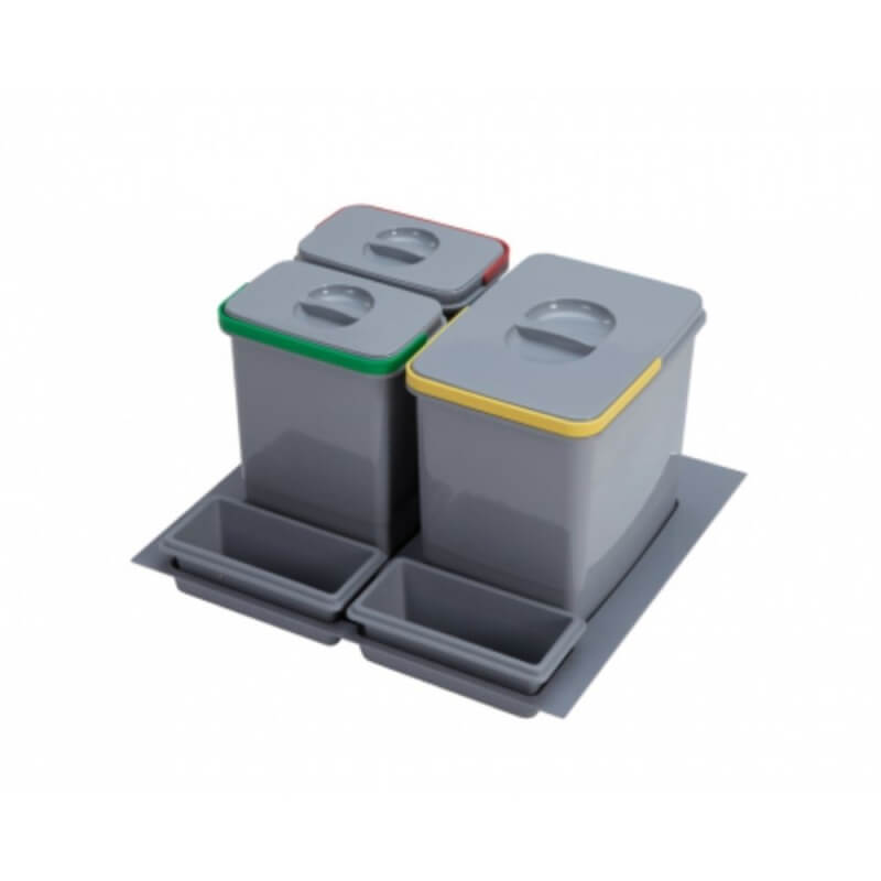 Poubelle sous évier Pratiko600 avec trois seaux