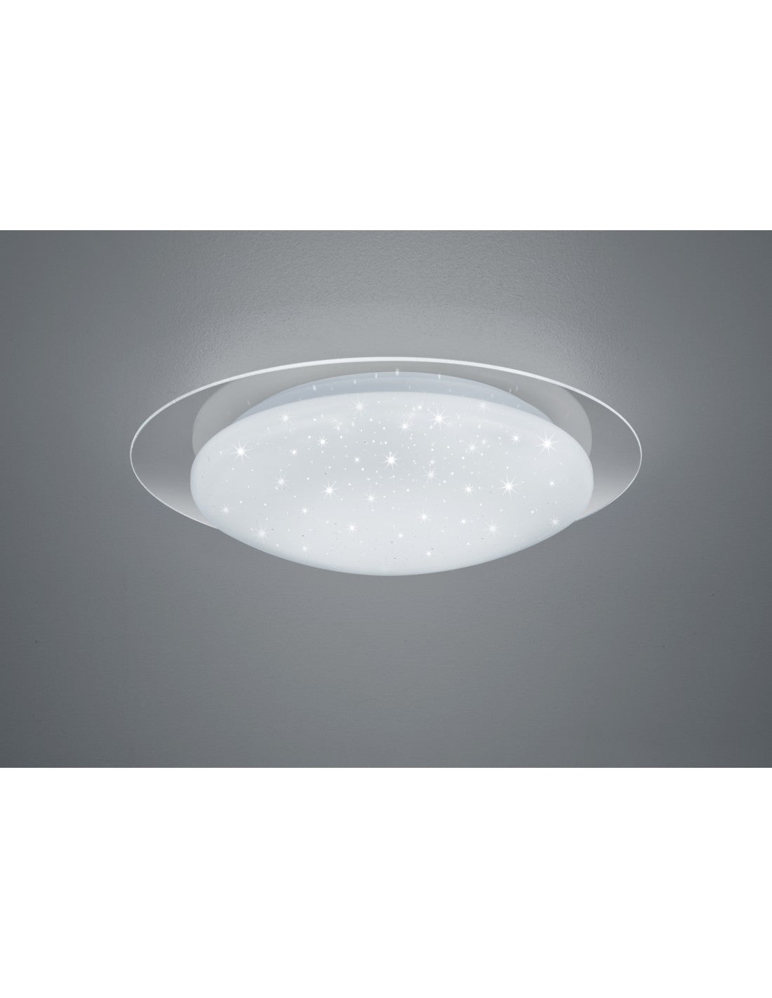 Plafonnier LED Moderne Dimmable Effet Étoile Pailleté Frodo Blanc Ø48 cm Trio Lighting