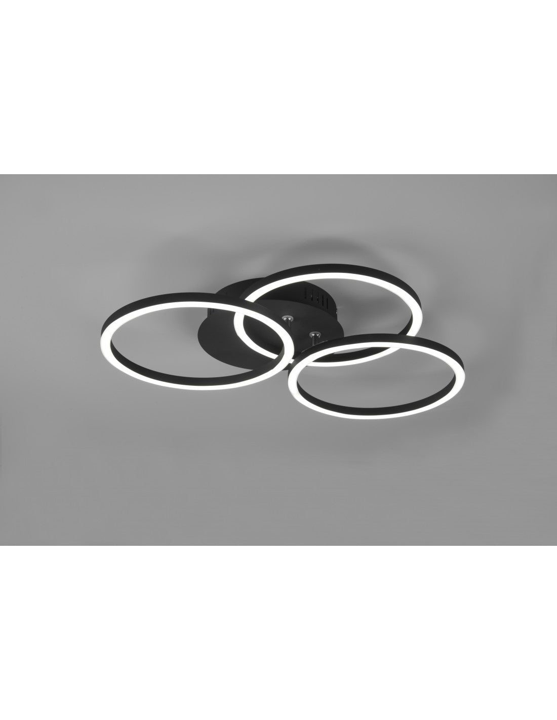 Plafonnier 3 Cercles Ajustables LED Dimmer Circle Noir Trio Lighting
