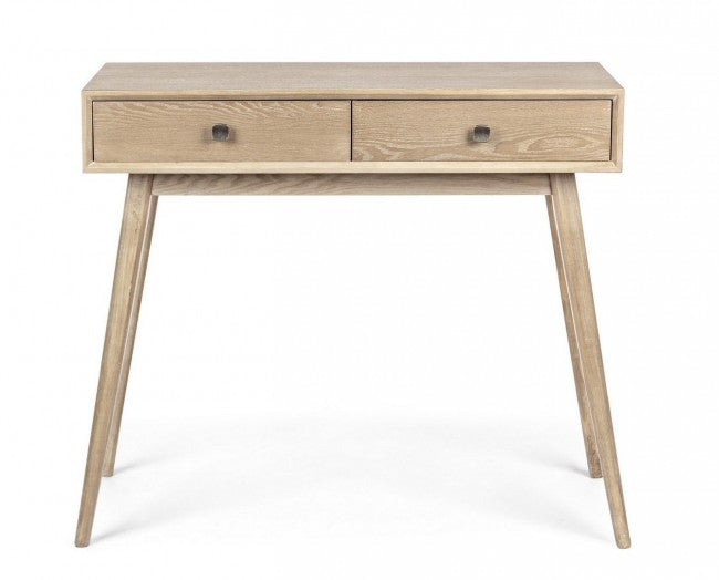 Console Alannis avec 2 tiroirs en bois mélaminé