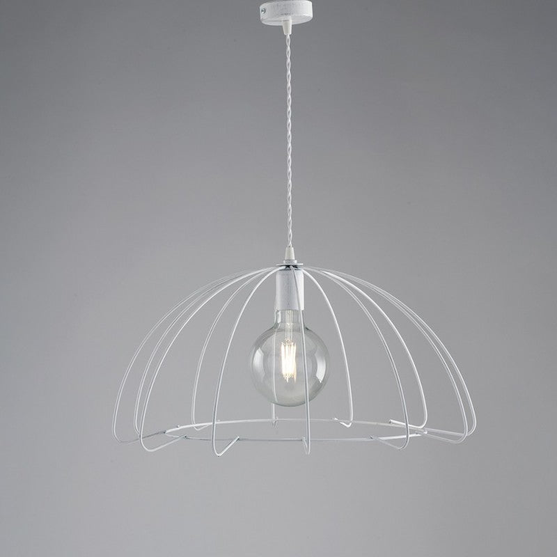 Lustre moderne en fer industriel urbain blanc 55 cm