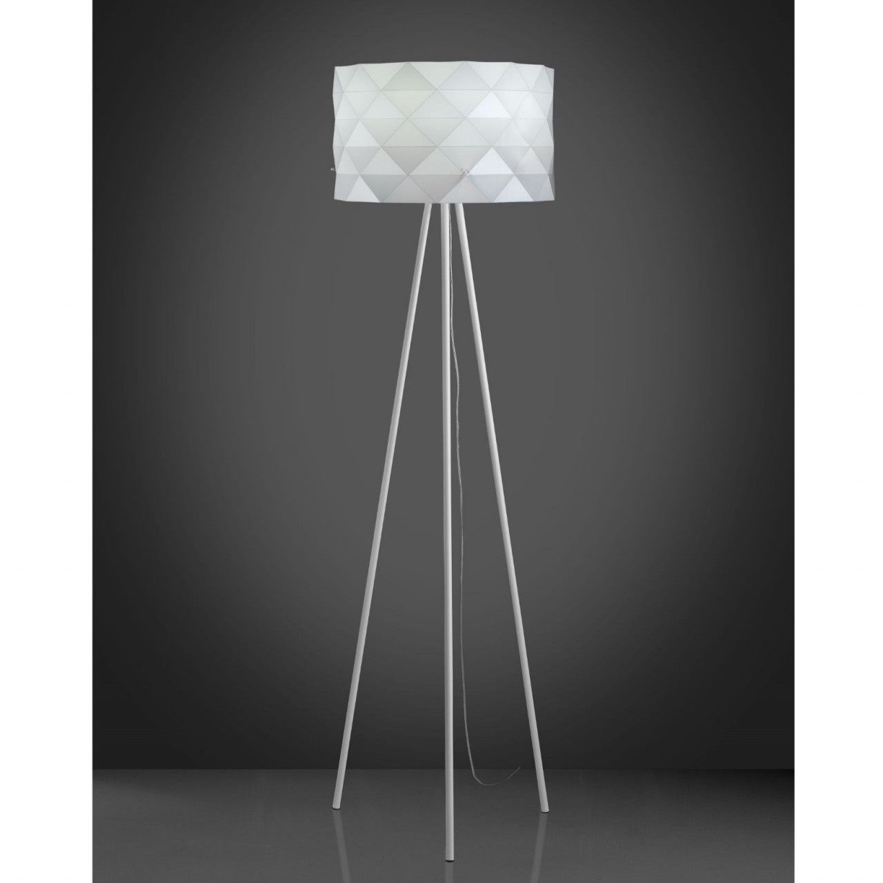 Lampadaire trépied en métal blanc Cm. 40x146h
