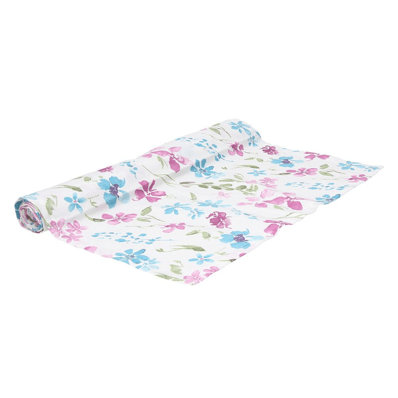 Tapis de chemin 40x140 cm en coton bleu clair