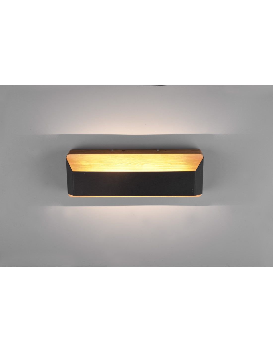 Applique Rectangulaire Double Émission LED Arino Noir Bois Trio Lighting