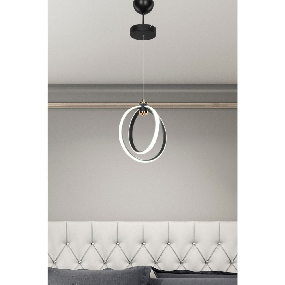 Lampe à suspension Felicia avec deux cercles LED ASZ1591