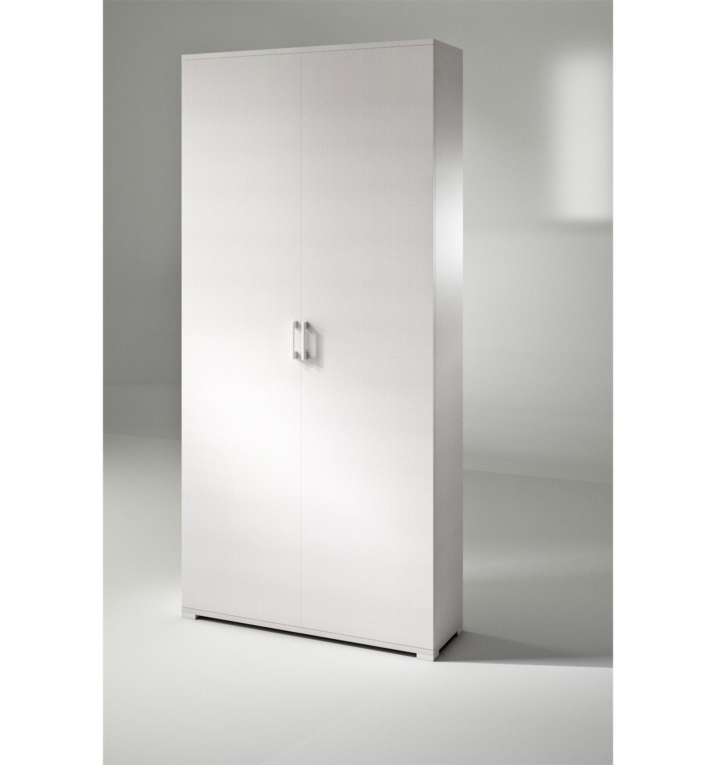 Armoire avec double porte et quatre étagères réglables, blanc ante leizu