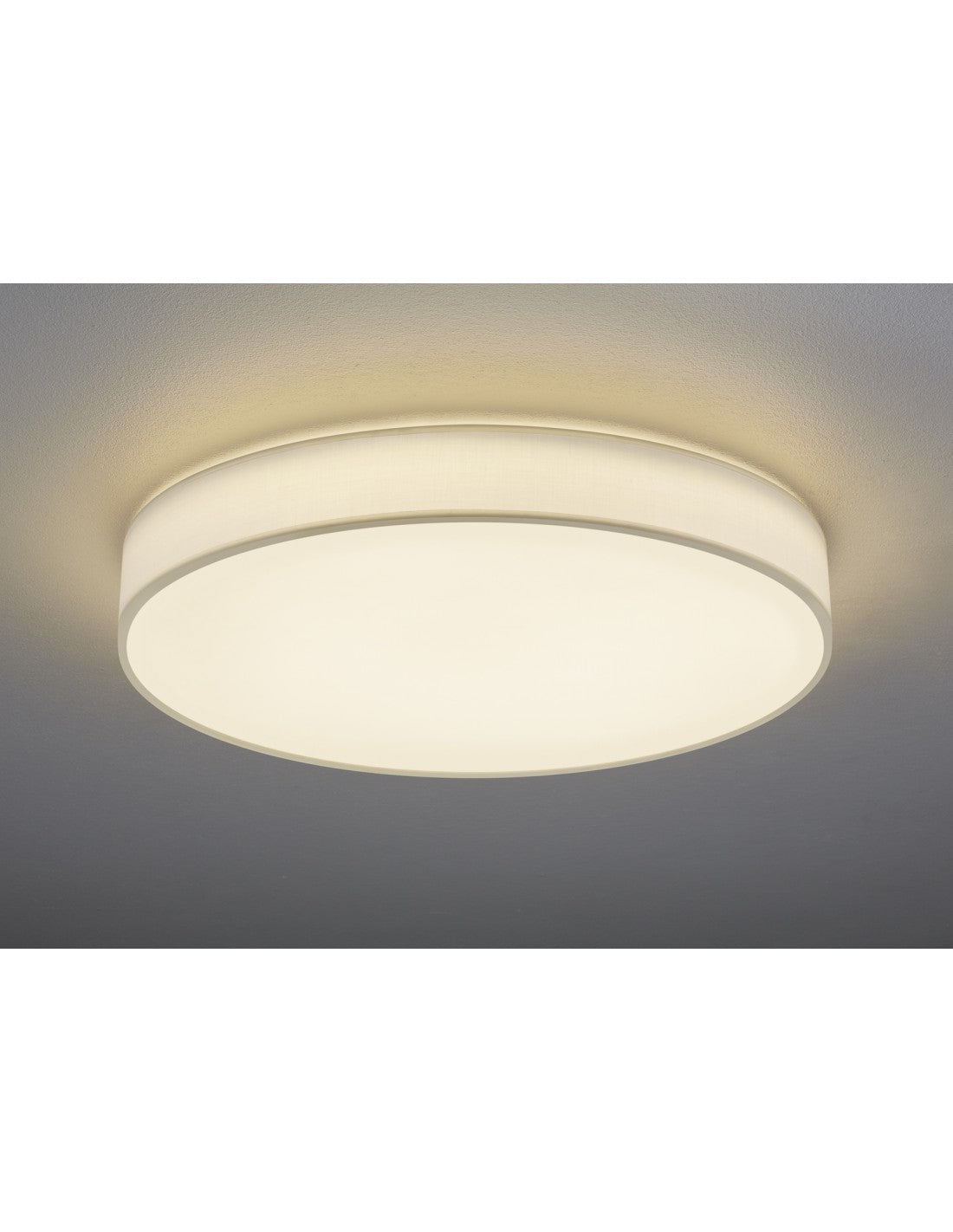 Plafonnier LED avec abat-jour Lugano en tissu blanc Ø75 cm Trio Lighting