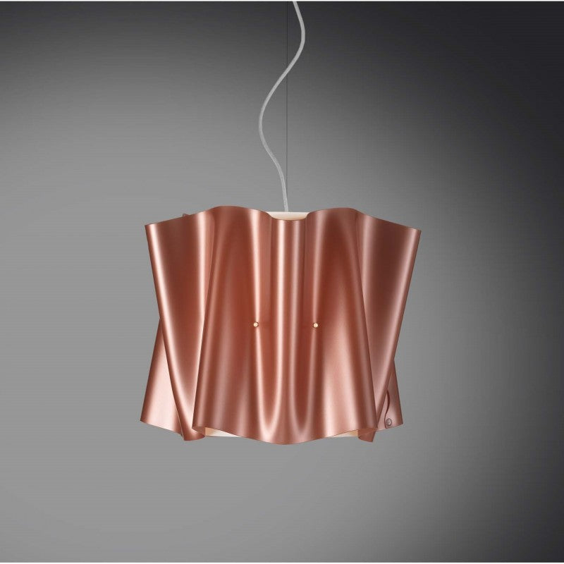 Lustre suspension FOLIO abat-jour en Cuivre Polilux diamètre 40x h37 cm