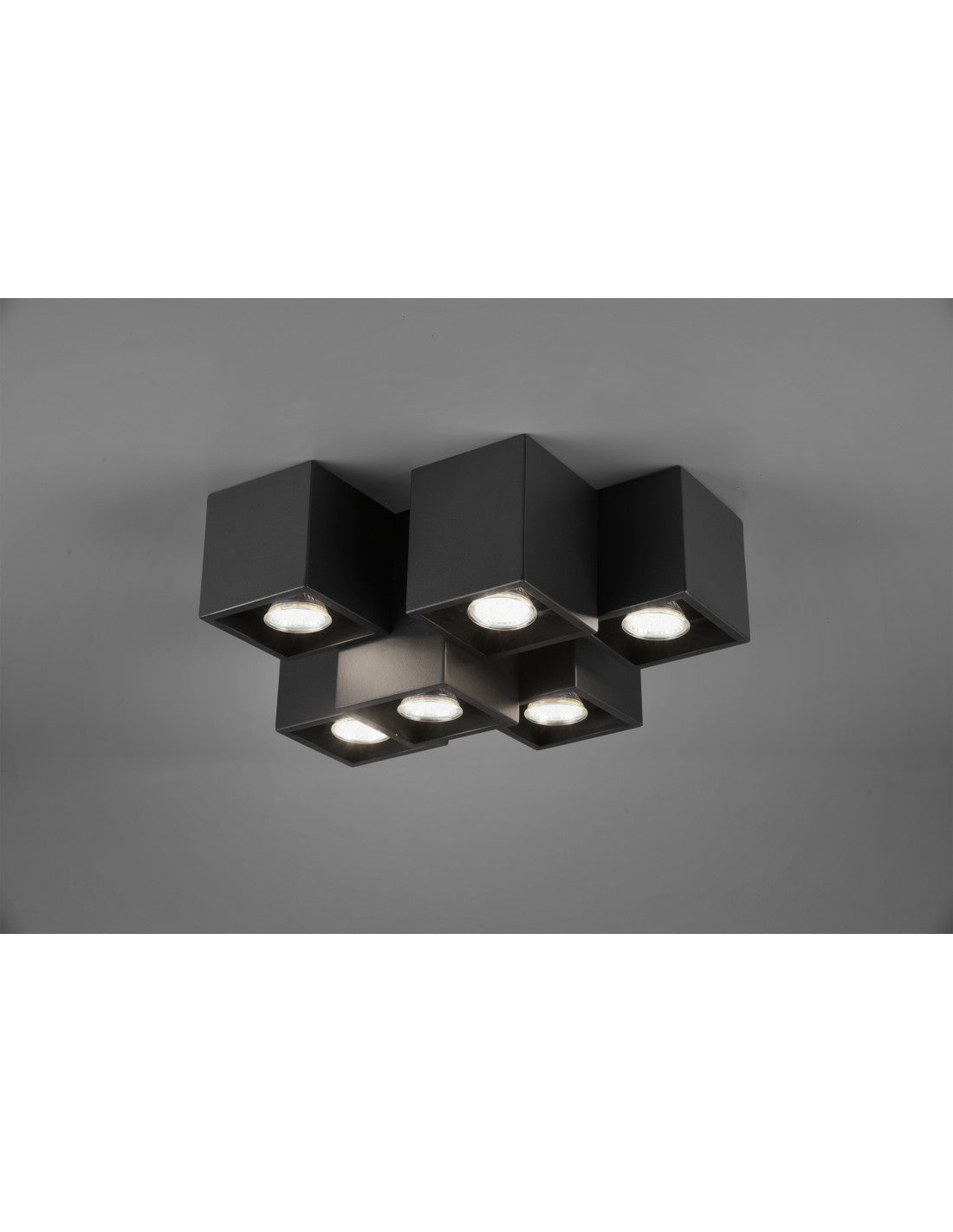 Plafonnier 6 Cubes GU10 RGB Fernando Noir Mat Trio Lighting