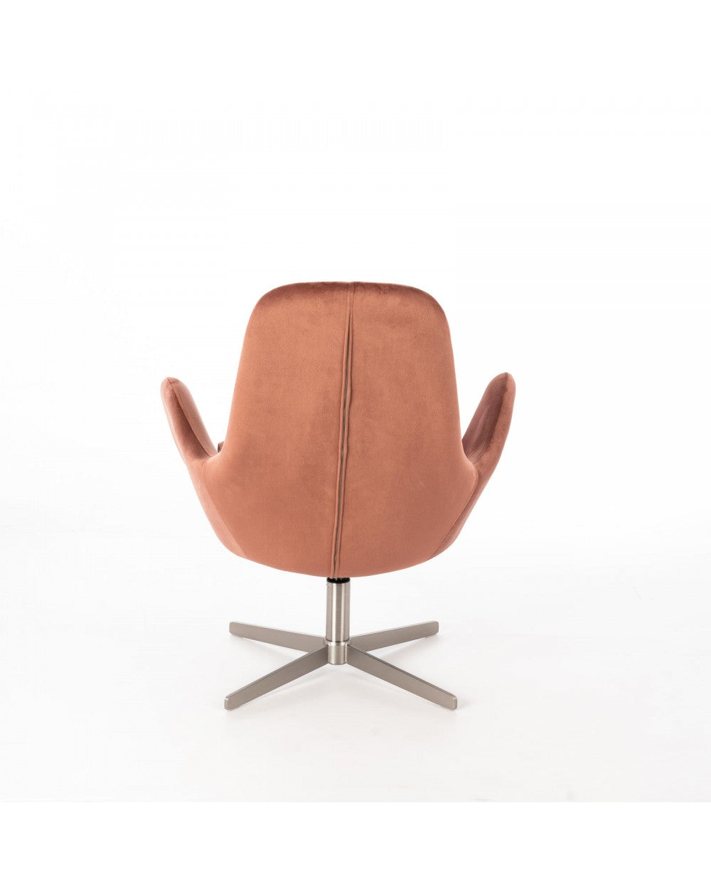 Fauteuil Olga en velours et métal vieux rose STS