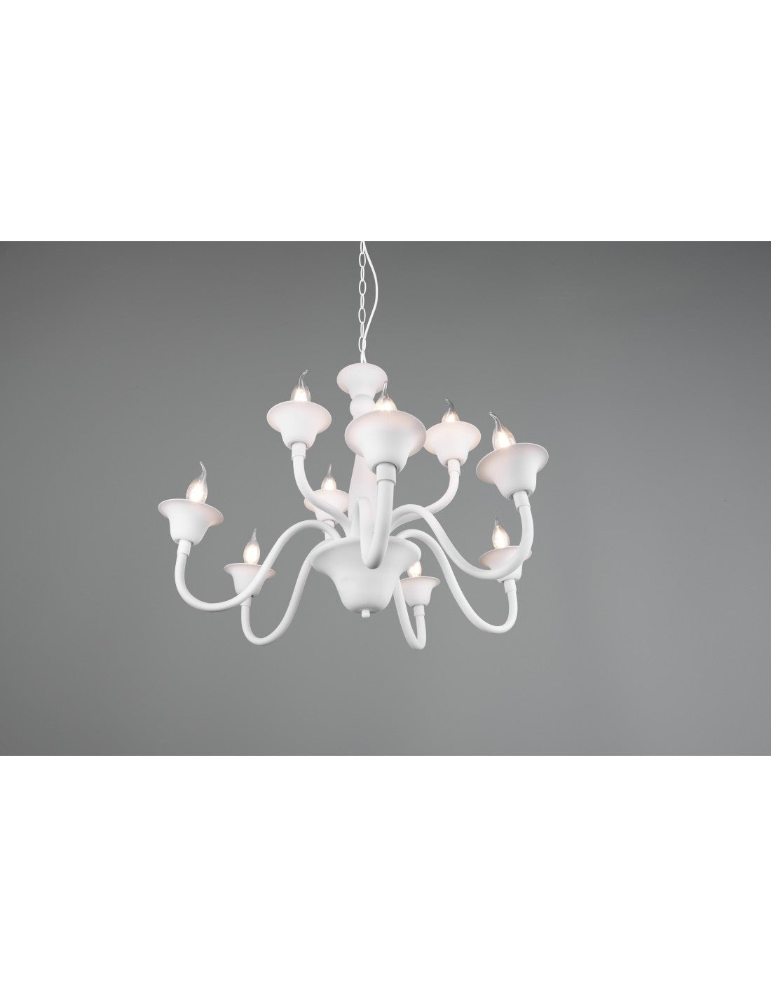 Lustre de salle à manger blanc 9 lumières avec chaîne Elsa Trio Lighting