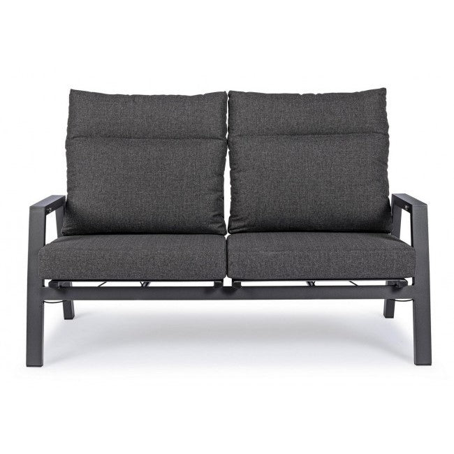 Canapé 2 places avec coussins inclinables avec coussins Kledi anthracite