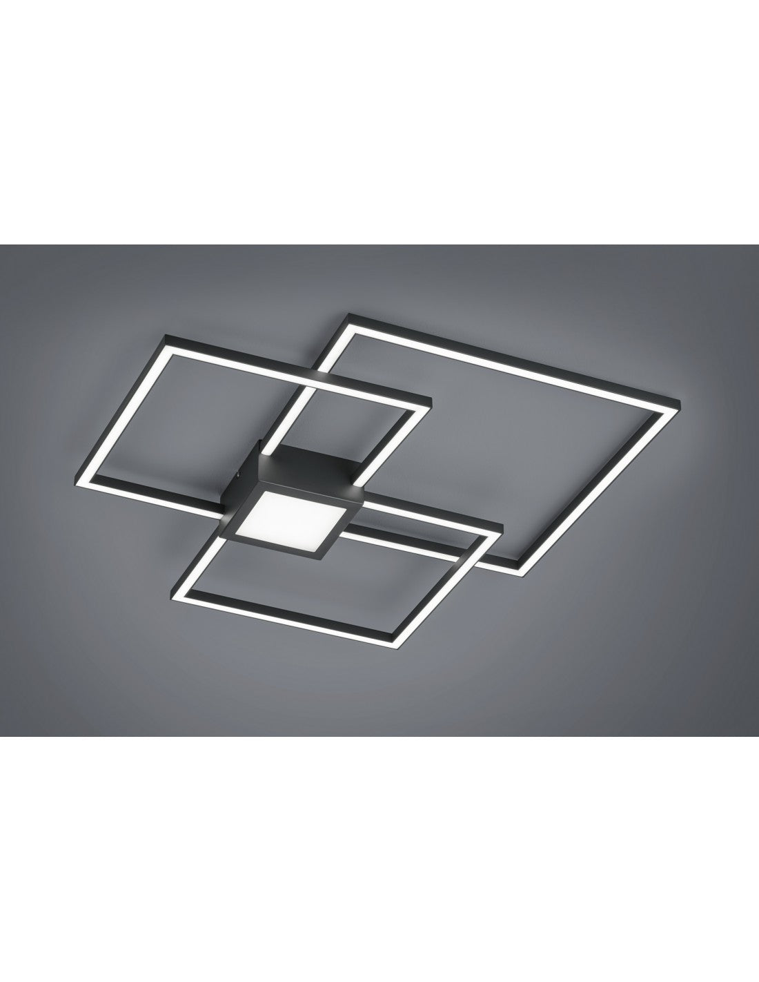 Plafonnier Hydra 3 LEDs carrées 38w Anthracite L65 cm Dimmable Trio Lighting