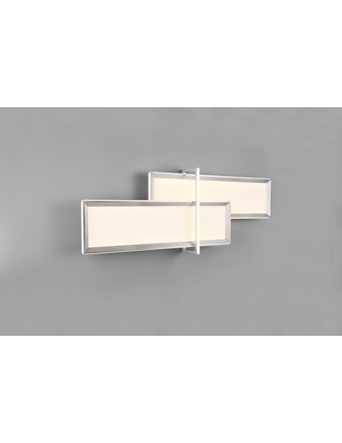 Plafonnier 2 Rectangles LED Variateur Charleston Aluminium Trio Lighting