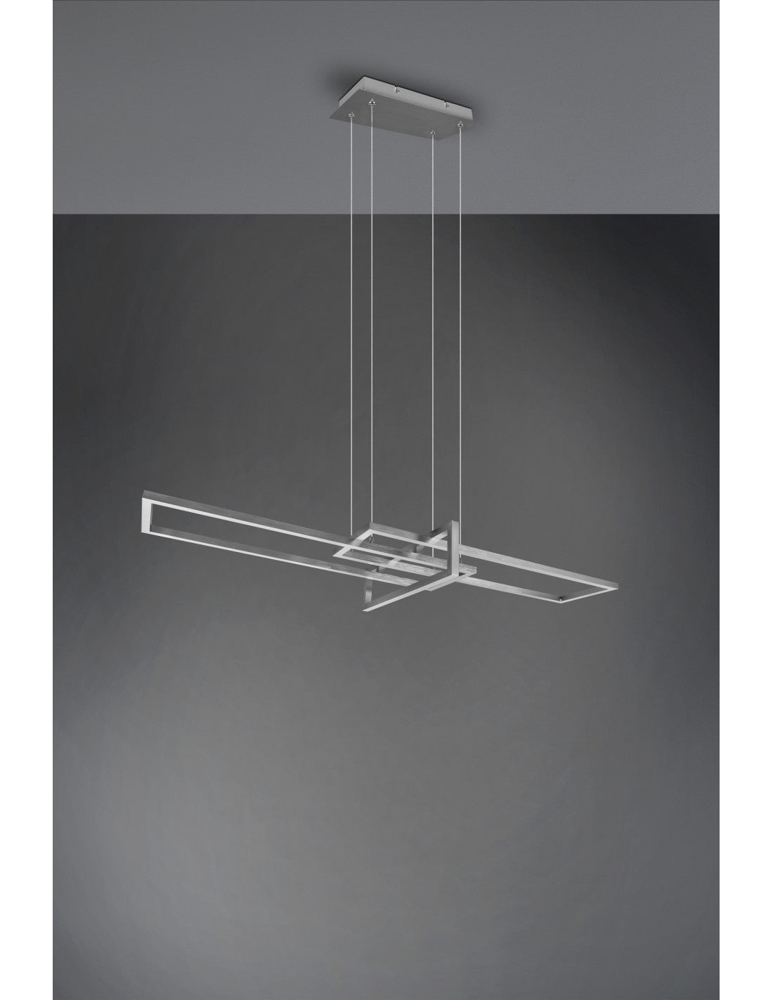 Salinas Suspension 3 LEDs Rectangulaire 34w Nickel L110 cm Dimmable Trio Eclairage