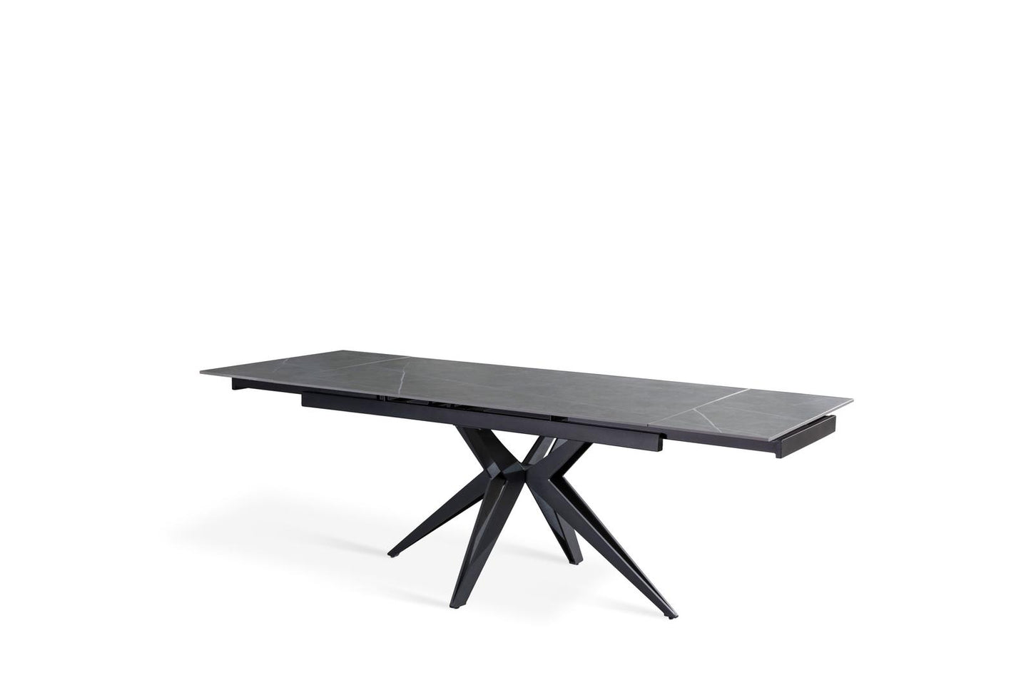 Table extensible gris-noir 90 cm x 160-240 cm cm H. 76 cm