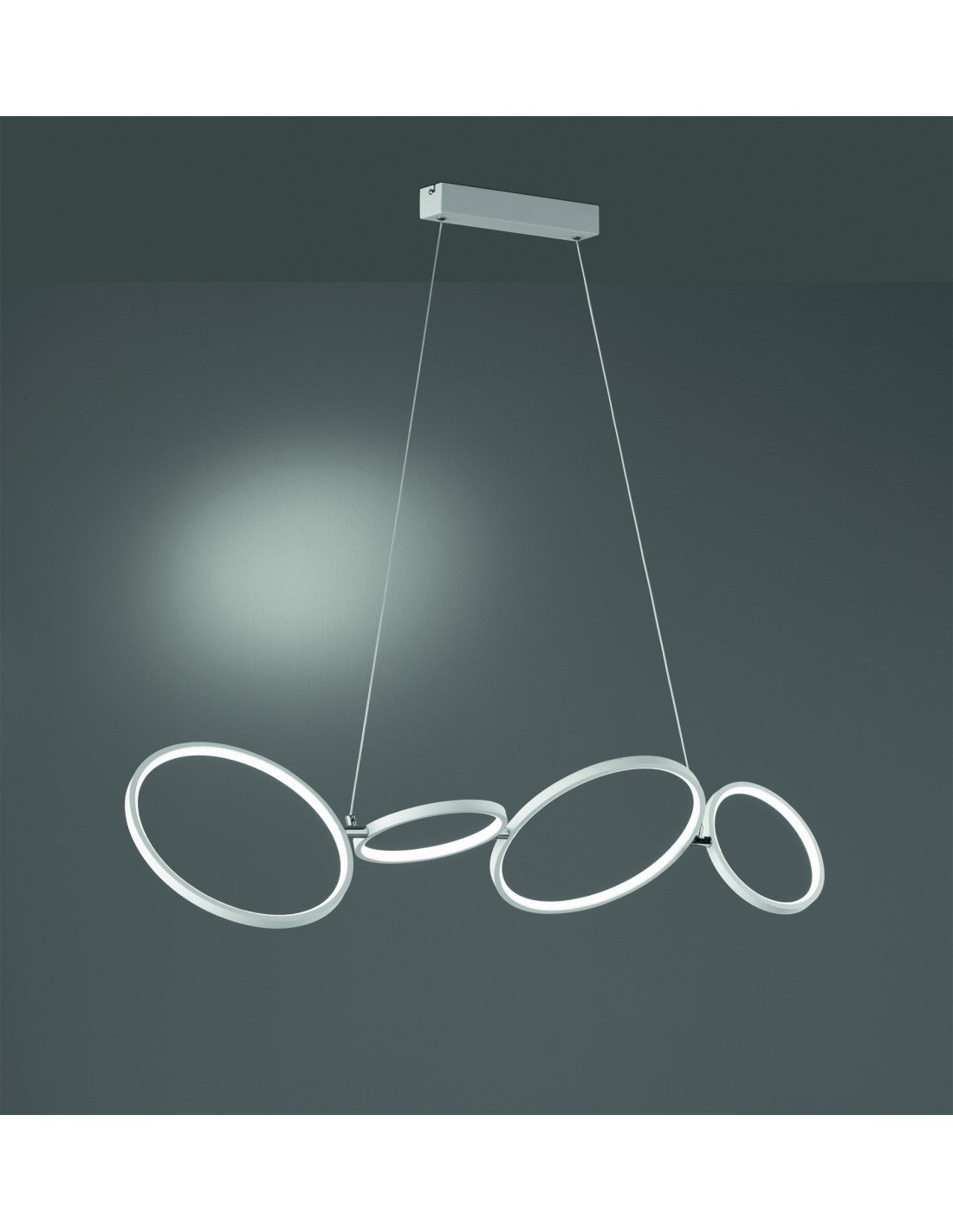 Suspension Rondo 4 Cercles LED Blancs L110 cm Trio Lighting