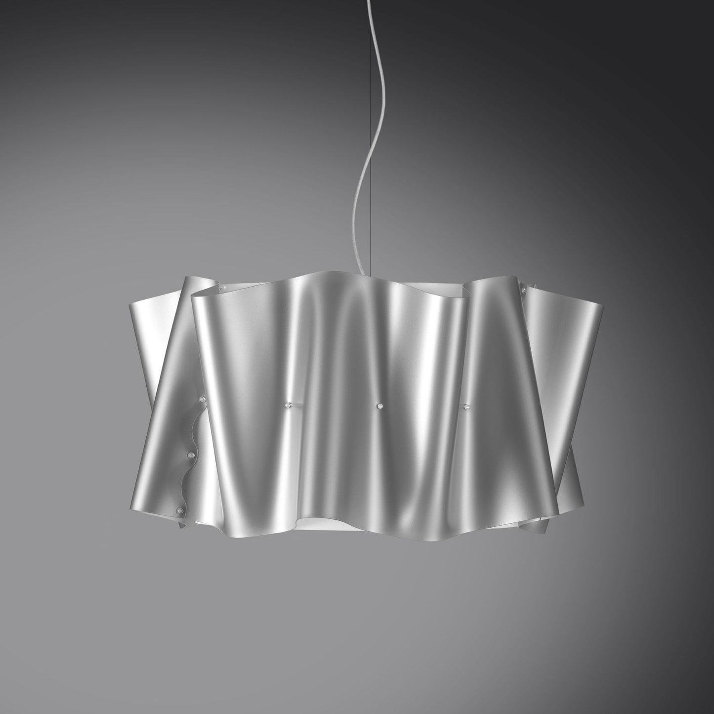 Suspension argentée en métal chromé Cm. 60 x 32h