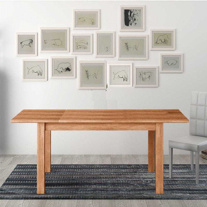 Table à manger extensible country noyer en bois mélaminé 80x120-160 cm